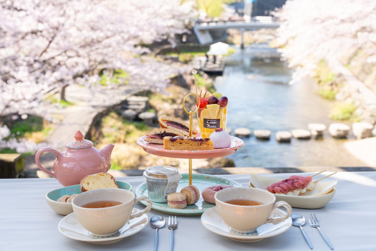 Afternoon Tea on a Cherry-Blossom Bridge