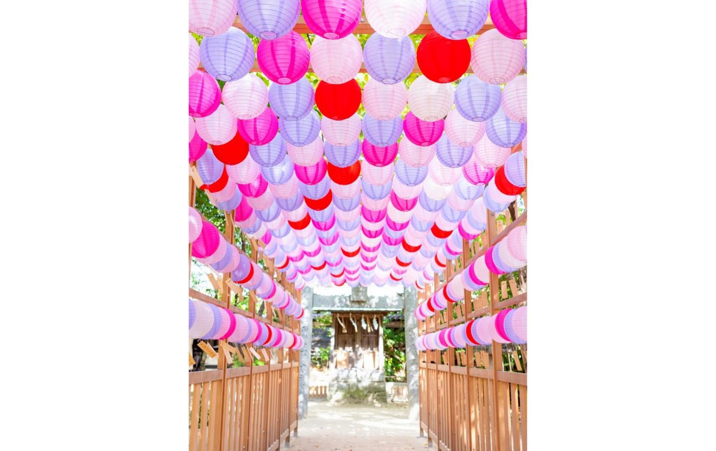 Arahito Shrine Koi Bonbori Corridor